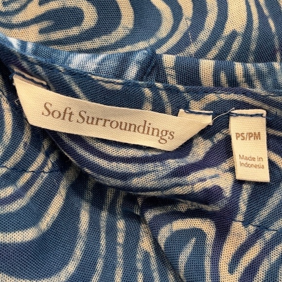 Soft Surroundings Blue Swirl Print Kimono Cardigan PS/PM - Picture 8 of 9